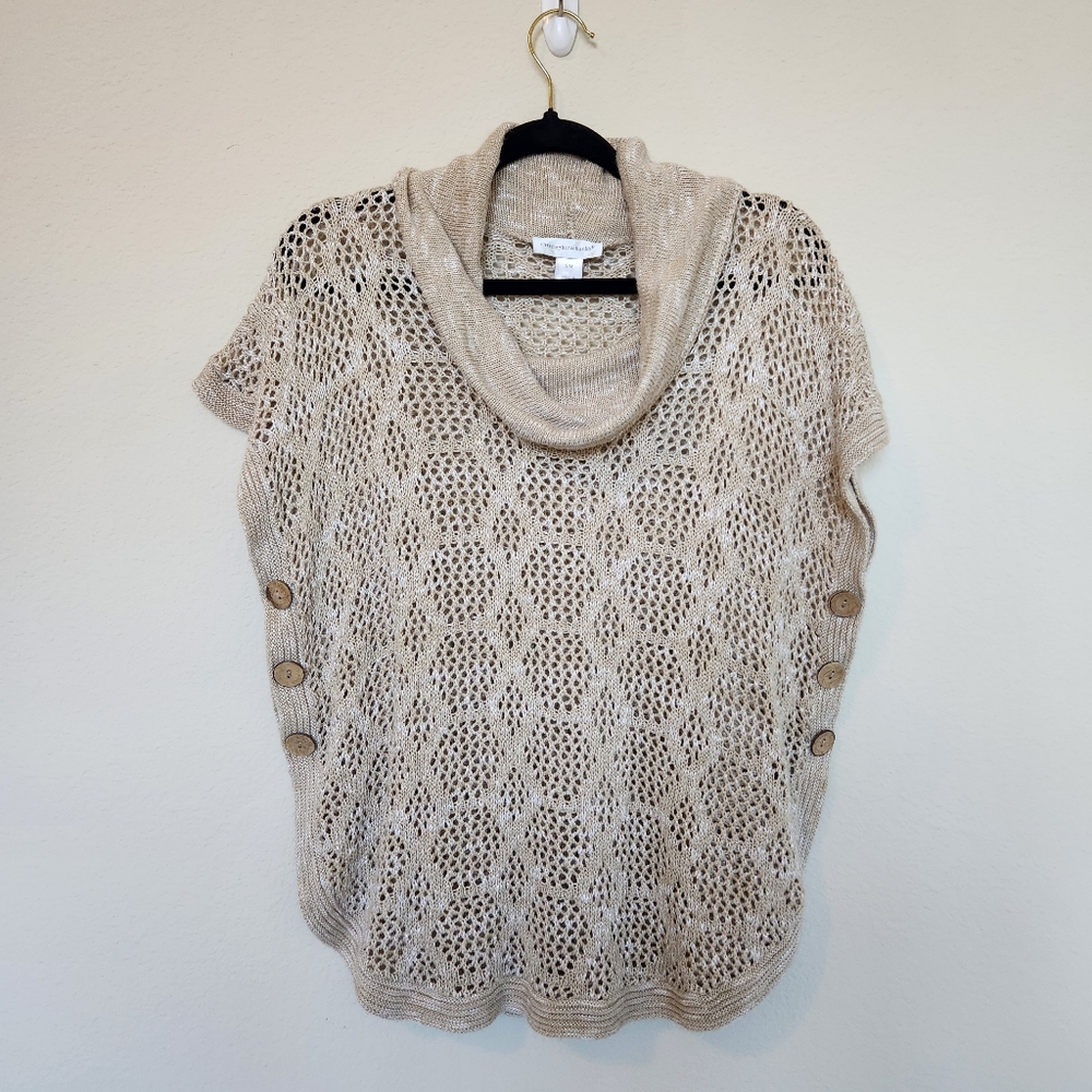 Christopher & Banks Open Knit Pullover Sweater Womens S/M Cottagecore Crochet